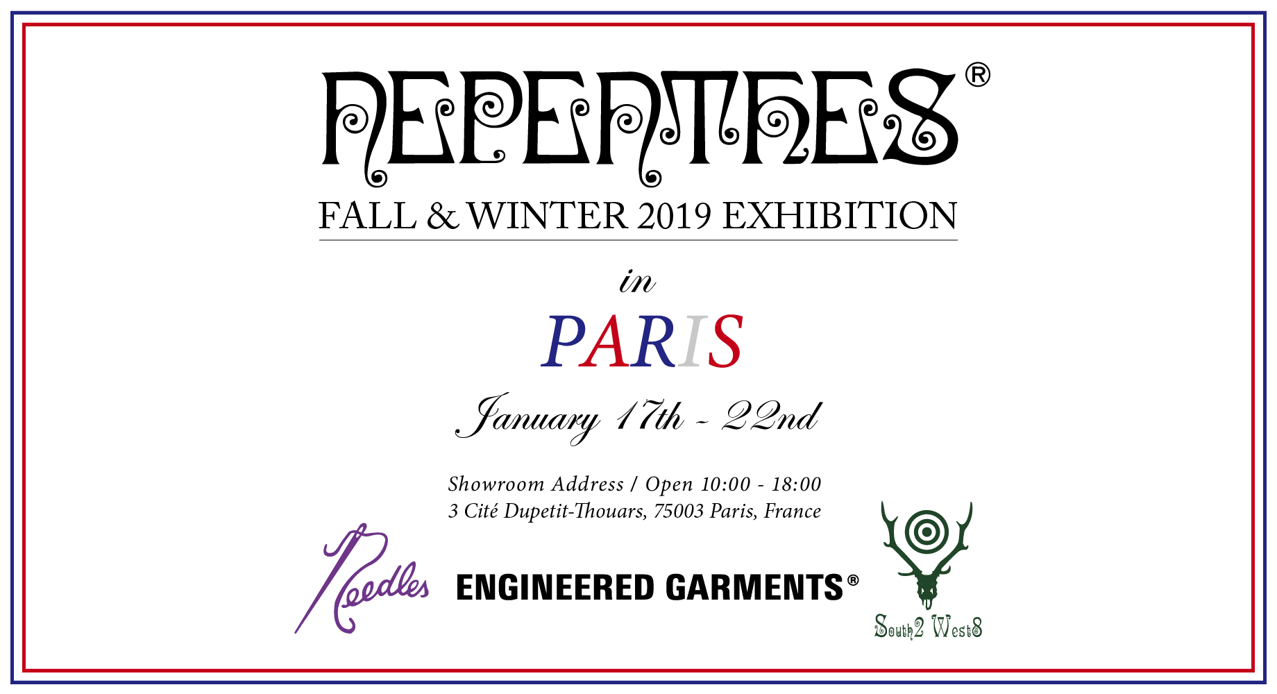 FALL WINTER 2019 EXHIBITION IN PARIS - FOR BUYERS