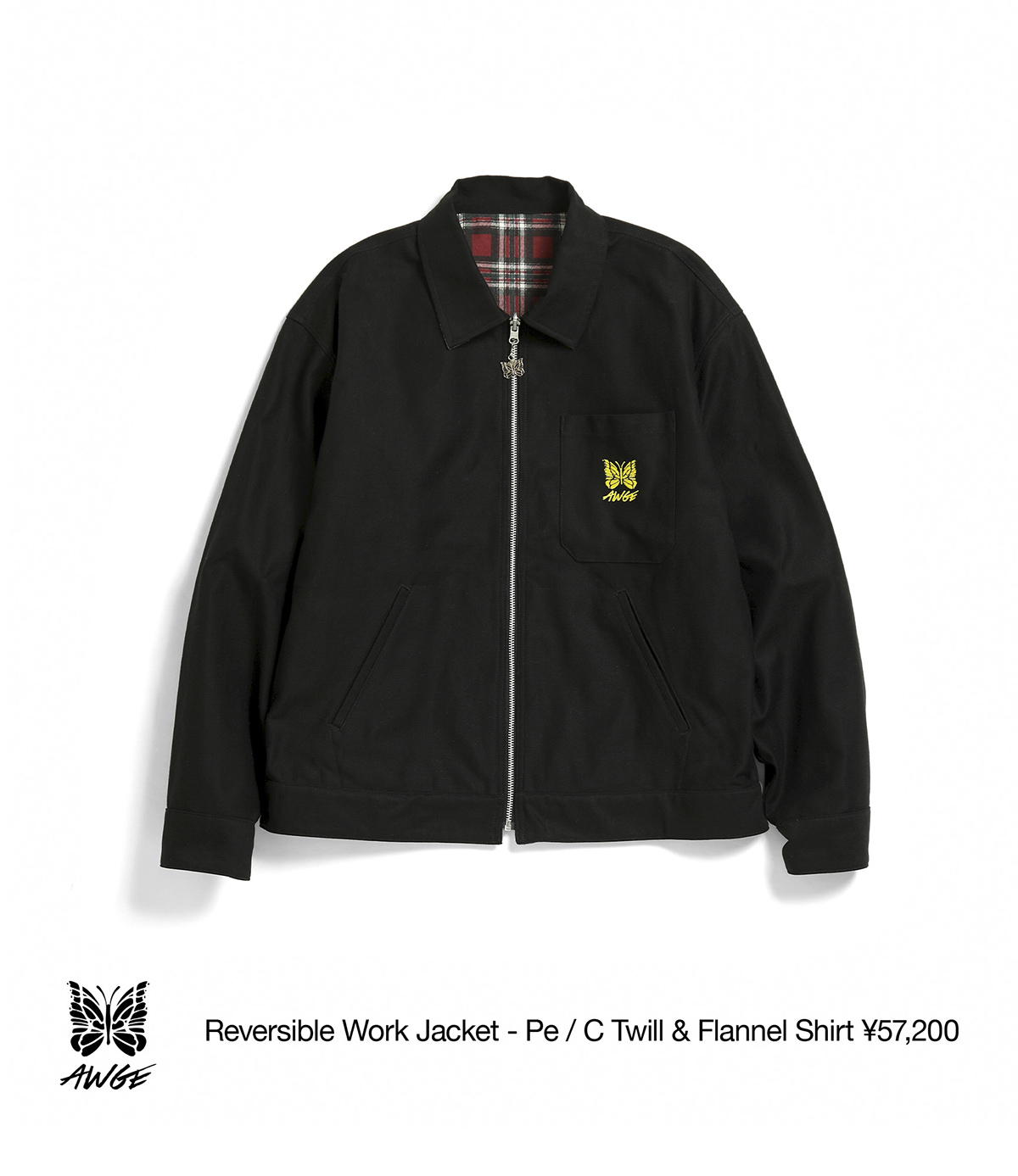 Reversible Work Jacket - Pe / C Twill & Flannel Shirt ¥57,200