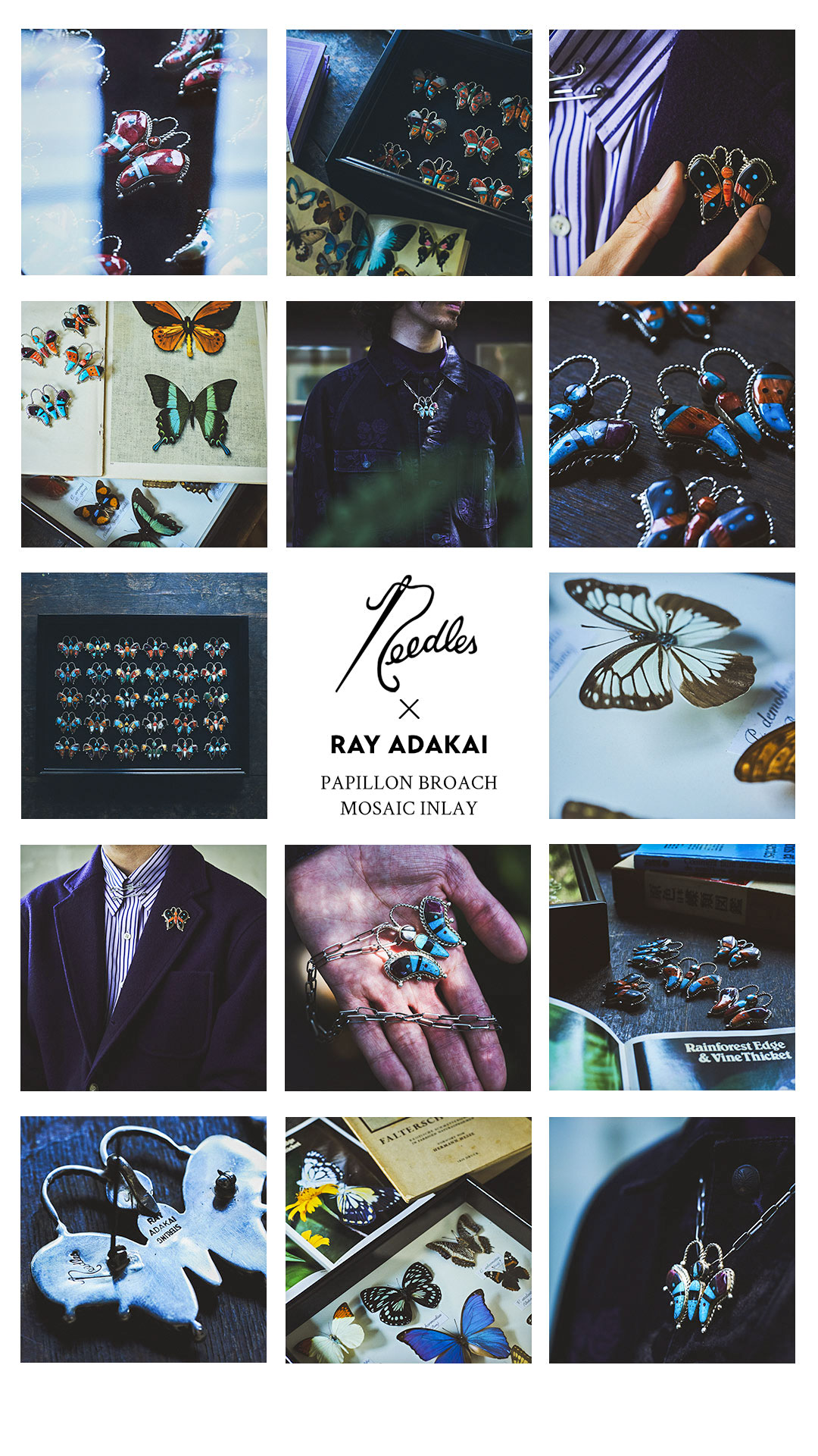 〈NEEDLES〉x〈RAY ADAKAI〉PAPILLON BROACH - MOSAIC INLAY Releasing on 7/19（FRI）11:00 JST